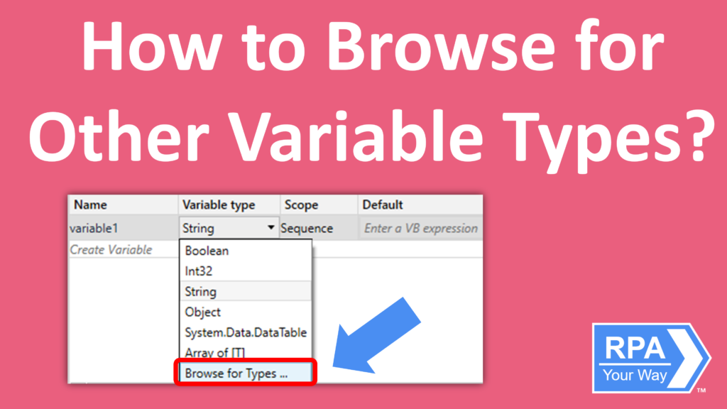 How to Browse for Other Variable Types?